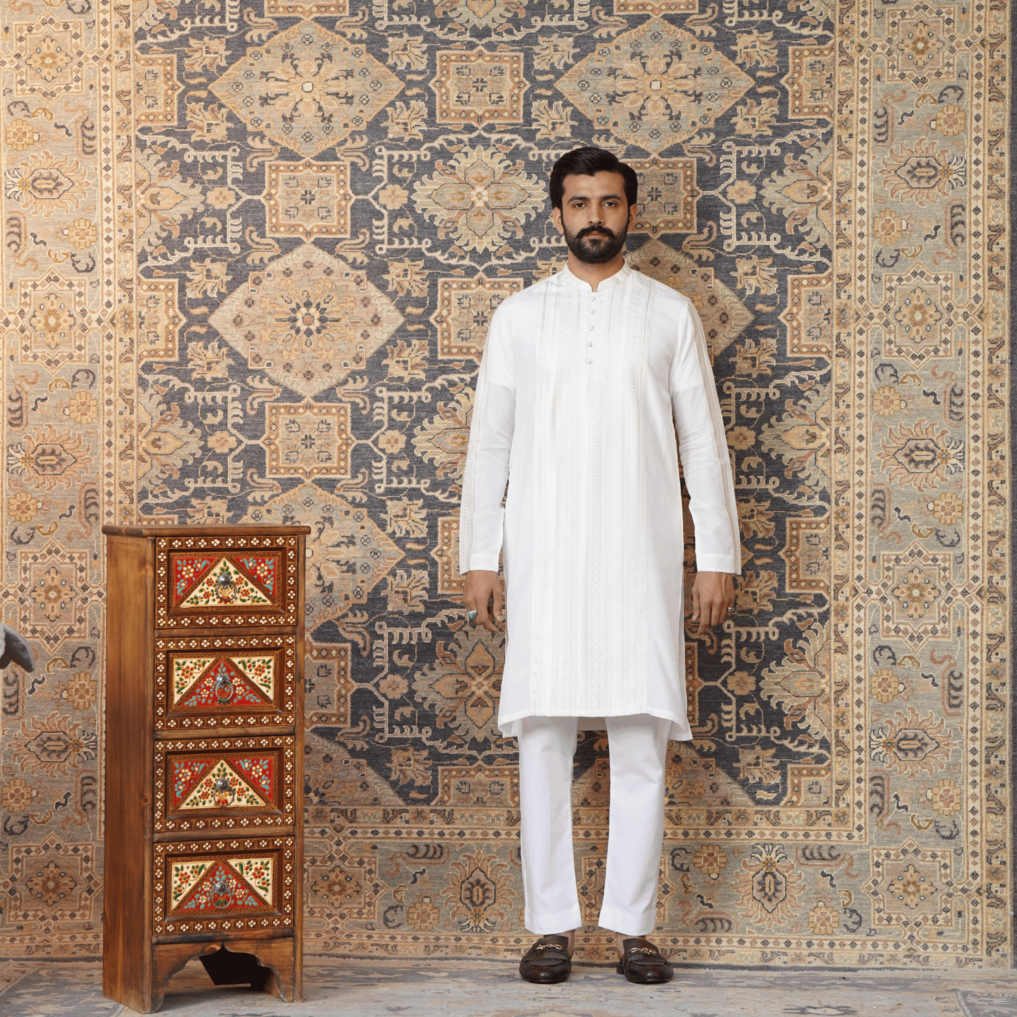 White Embroidered Kurta