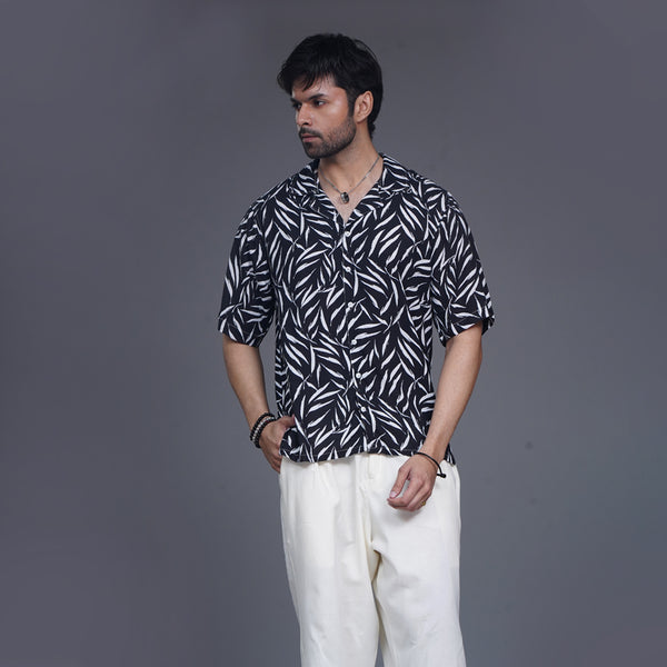 Black and White pattern Men Shirt