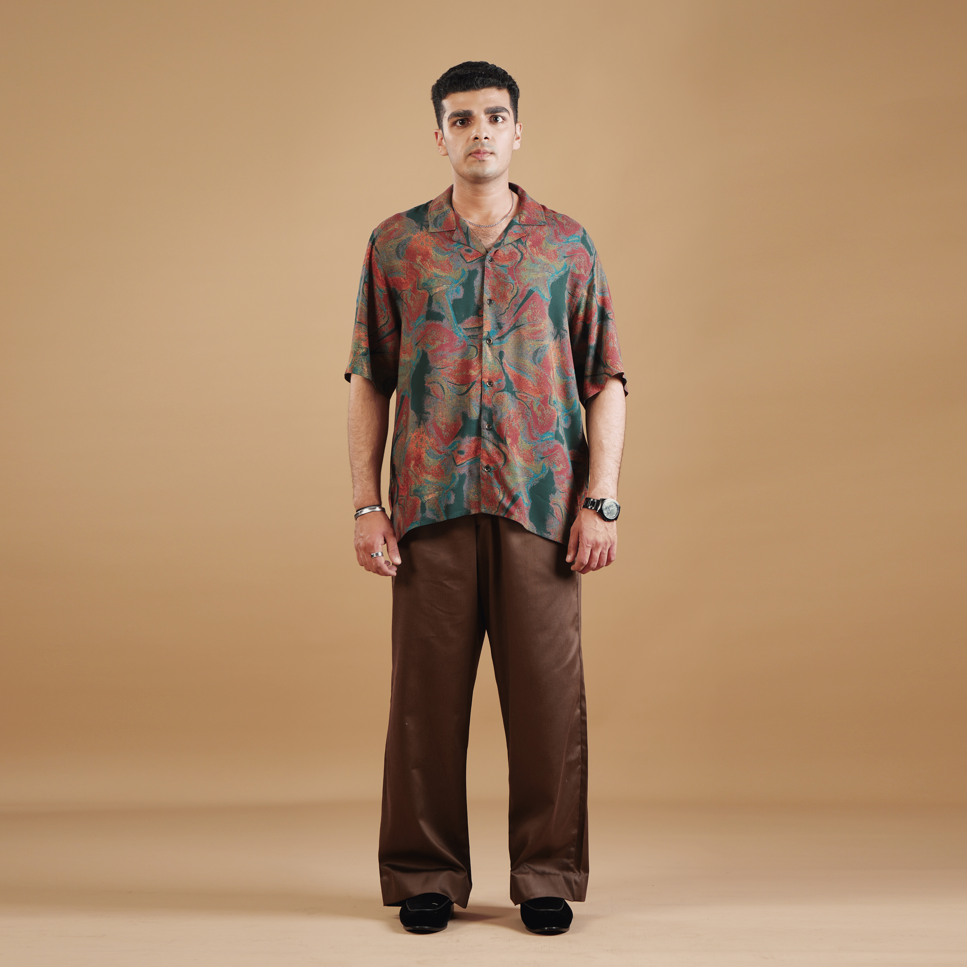 Brown Pleated Trouser