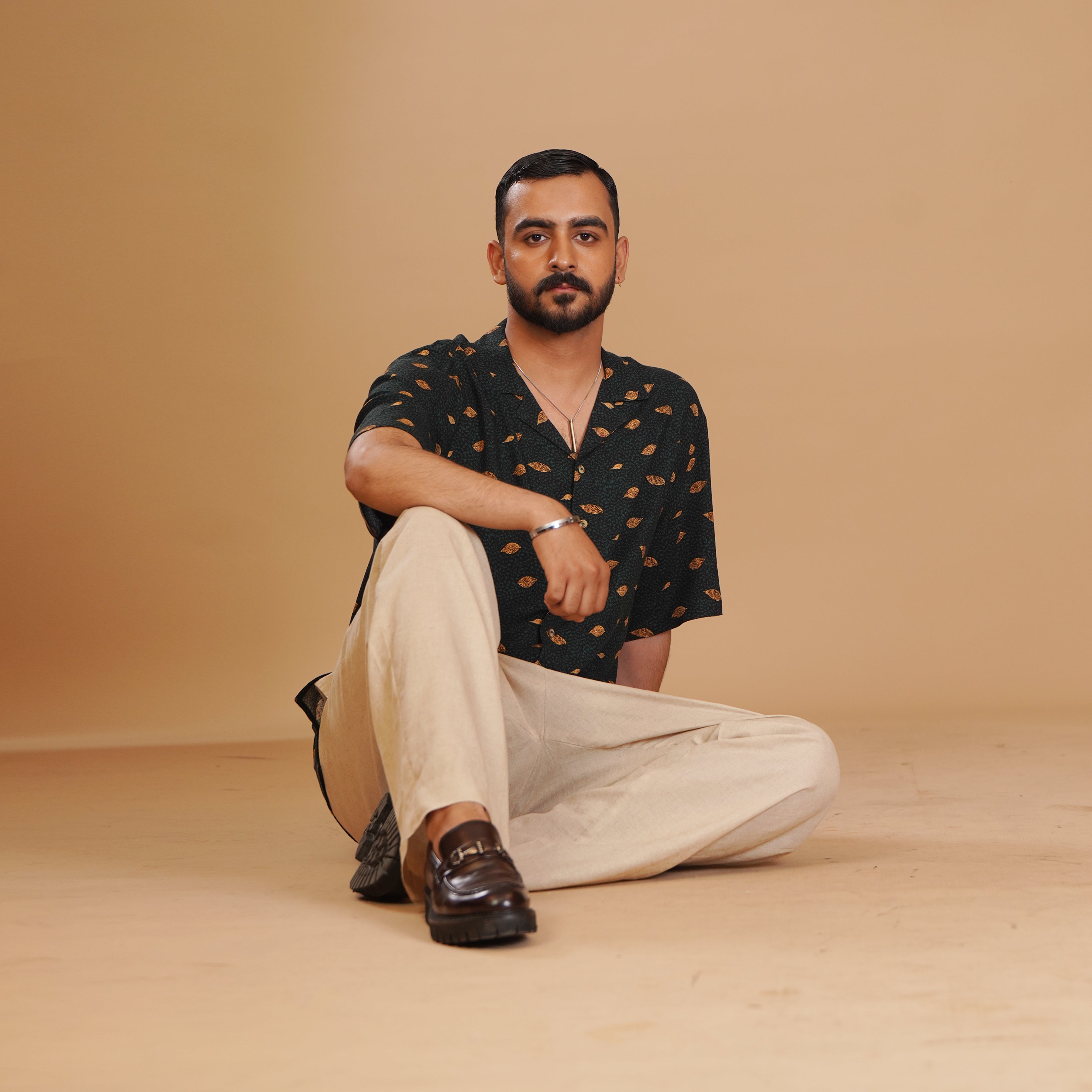 Men Black Printed Resort Shirt
