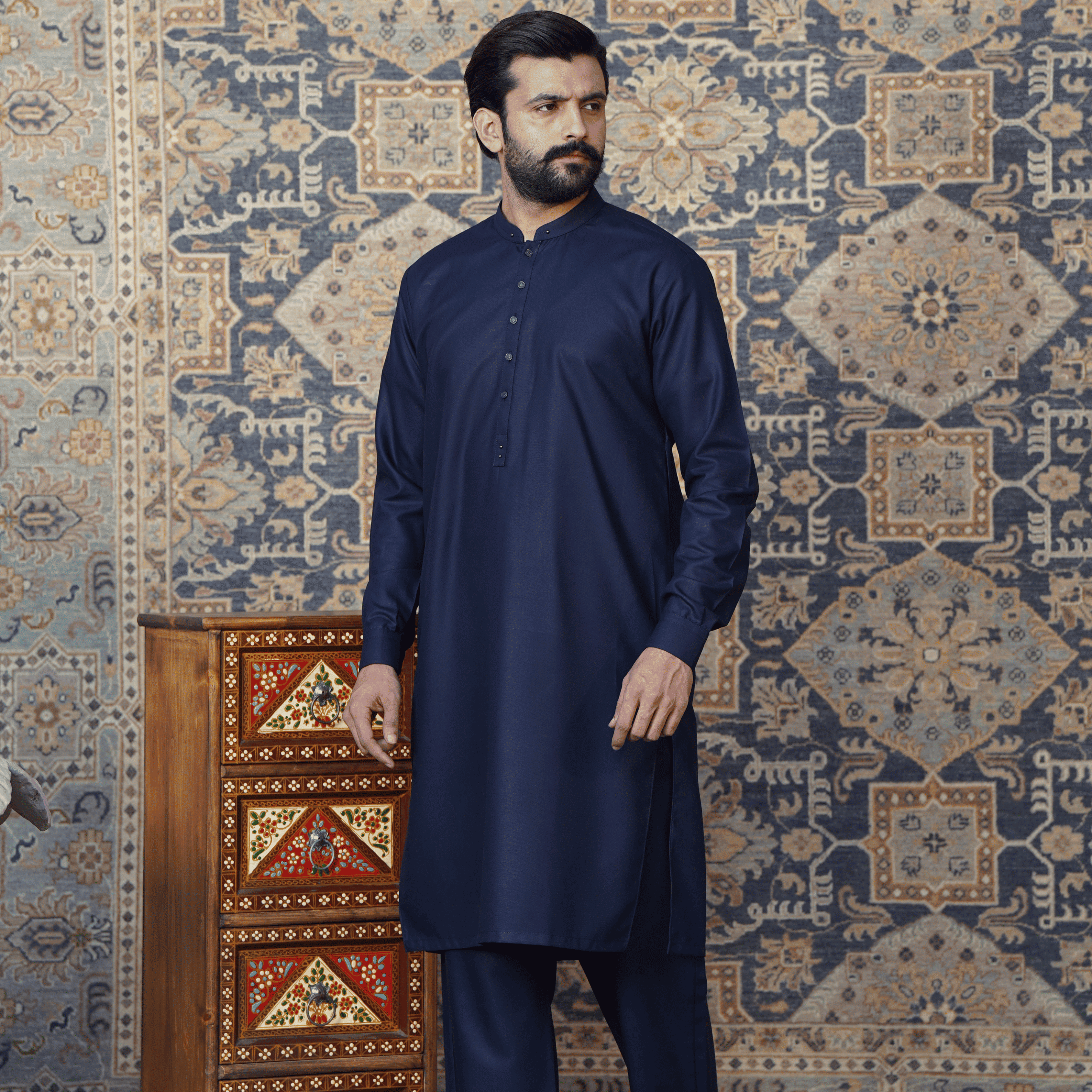Navy Blue Shalwar Kameez