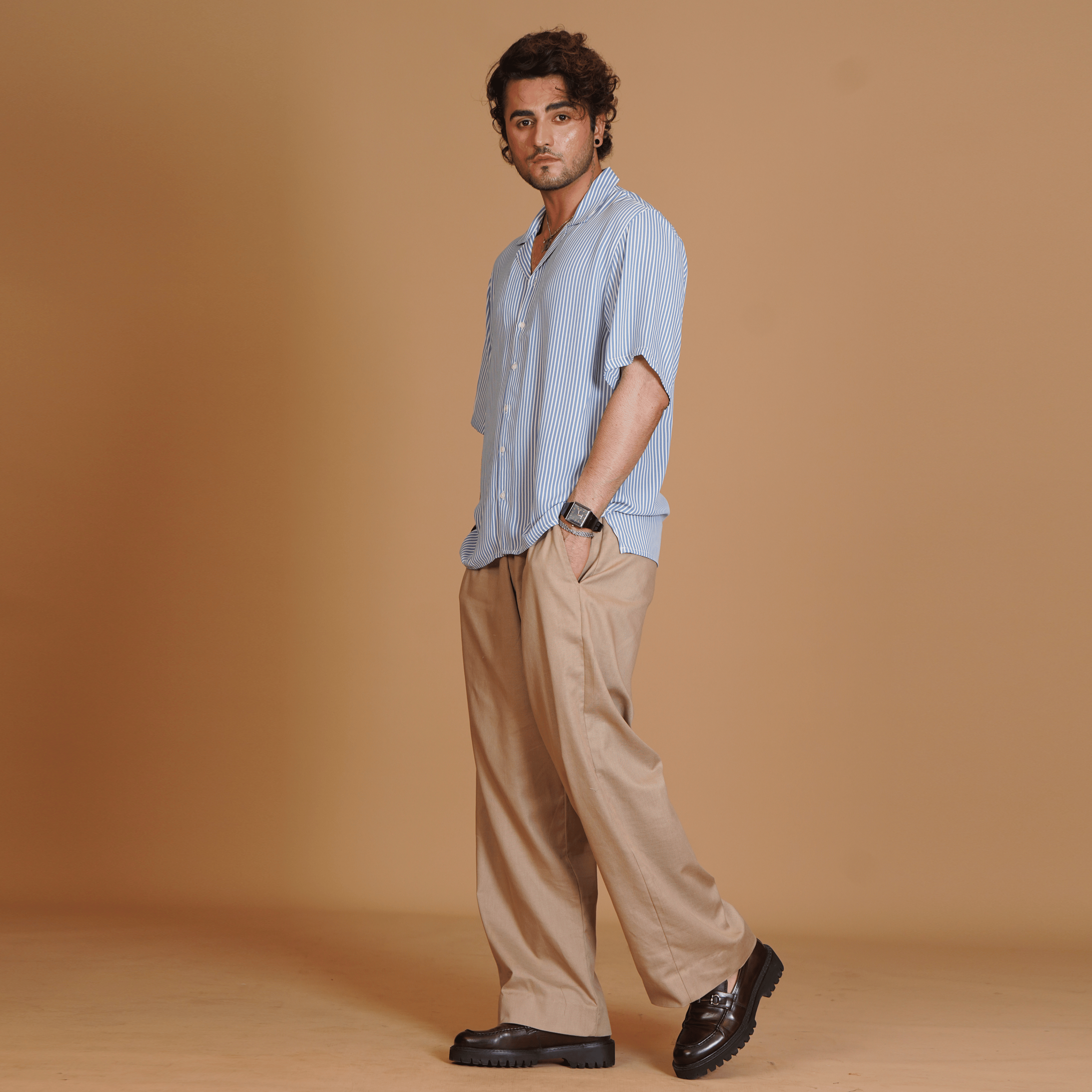 Khaki Pleated Trouser