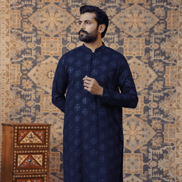 Embroidered Blue Kurta