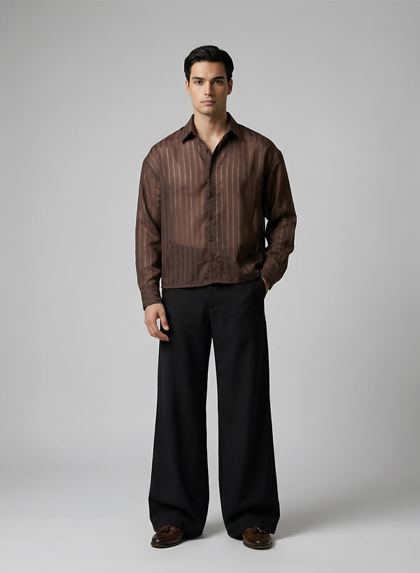 Men's Textured - Chocolate Co-ord Set