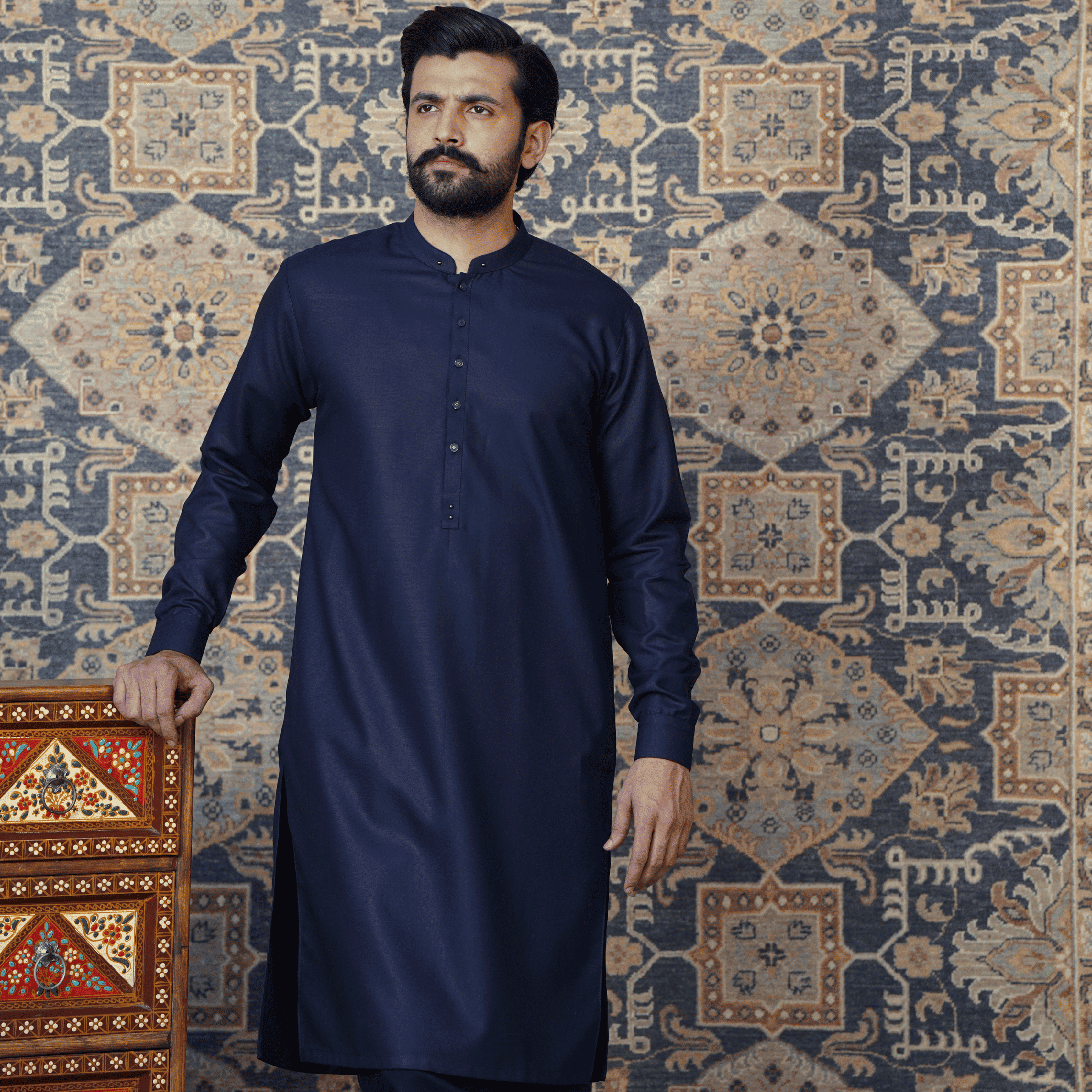 Navy Blue Shalwar Kameez