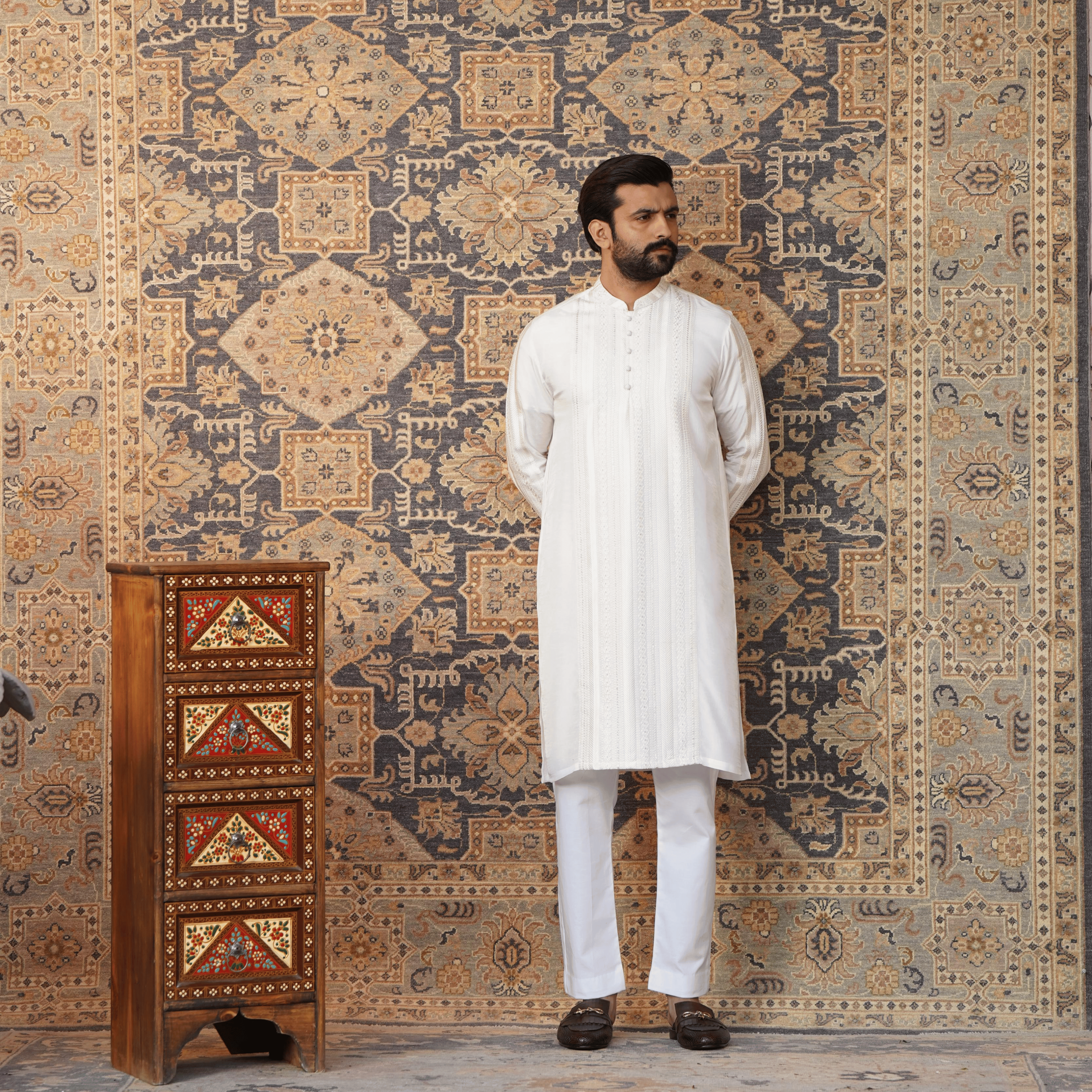 White Embroidered Kurta