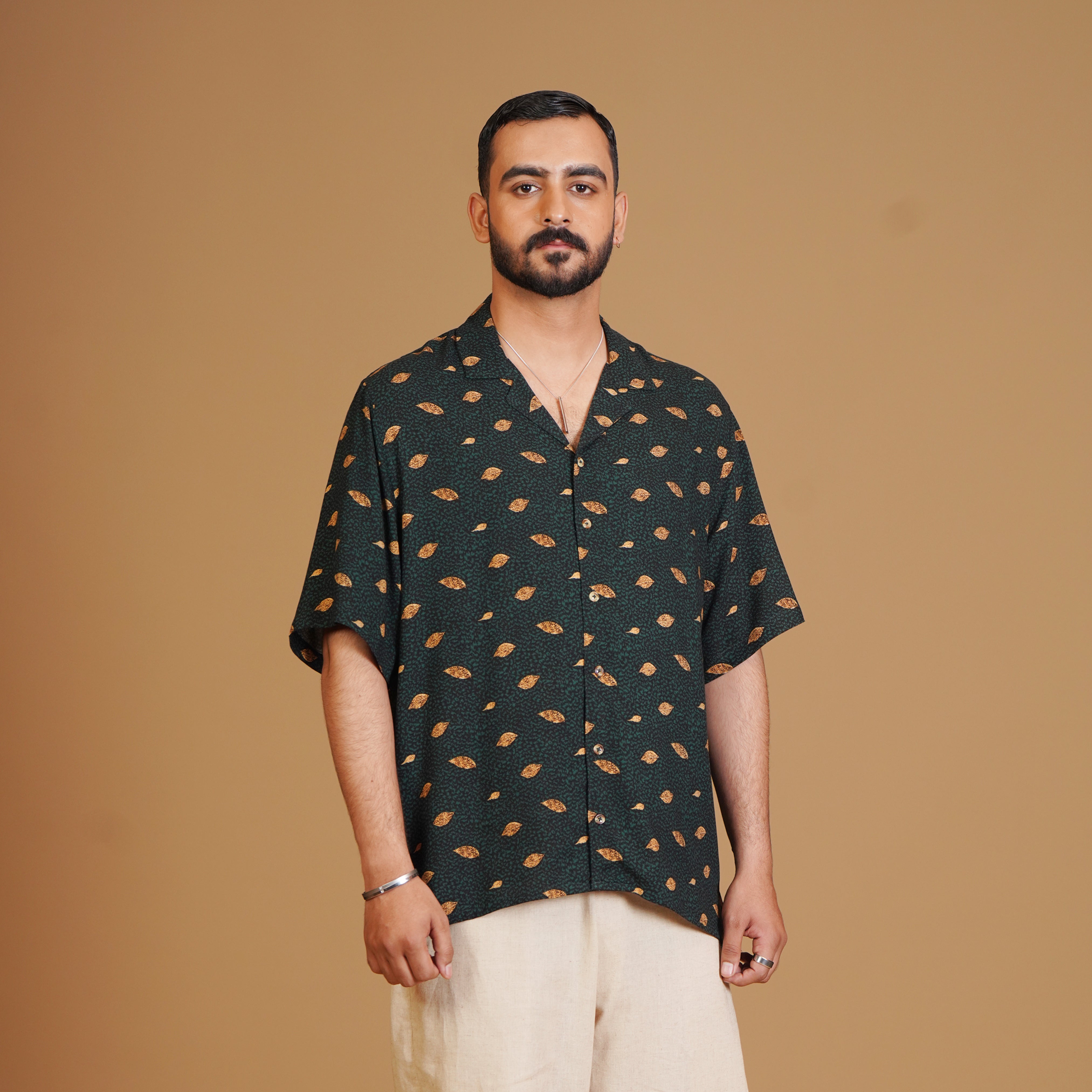 Men Black Printed Resort Shirt