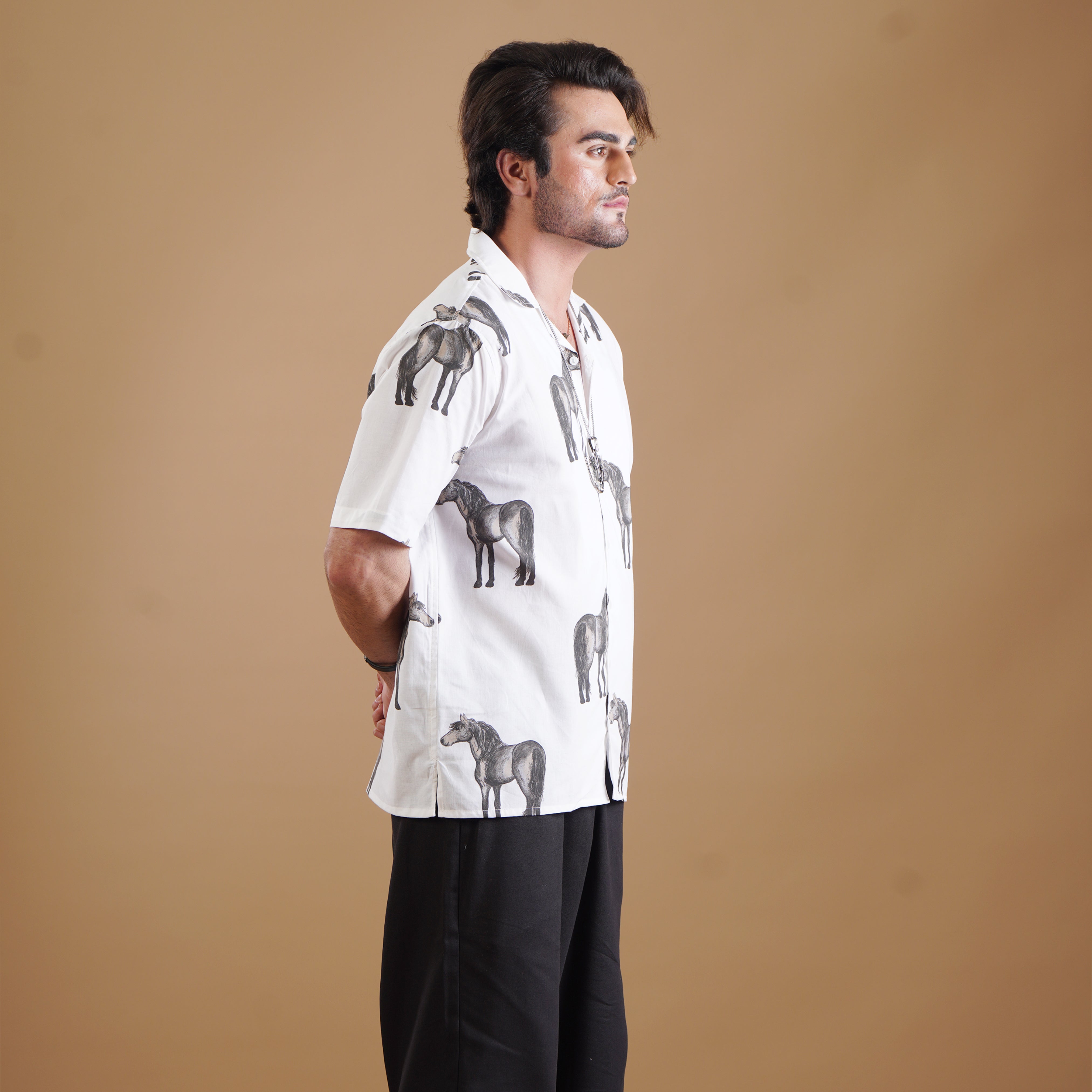 Men Horse Print Shirt