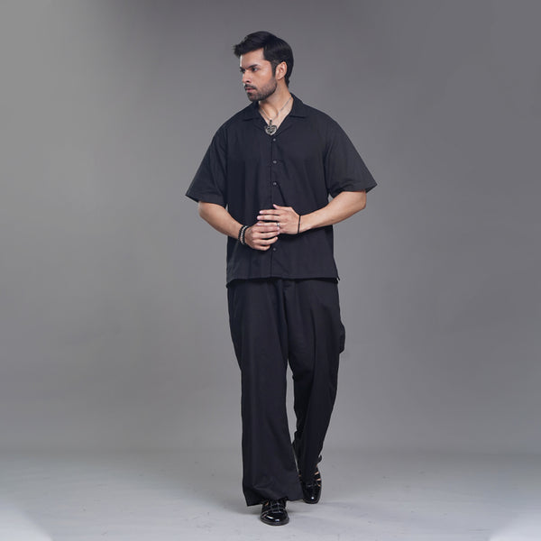 Black Pleated Baggy Fit Pants