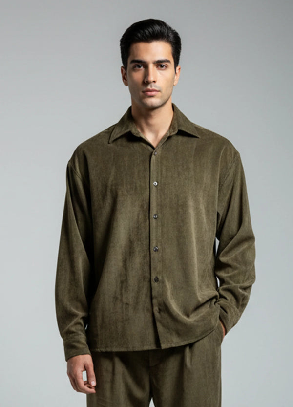 MEN'S CORDUROY SHIRT – MEHNDI GREEN