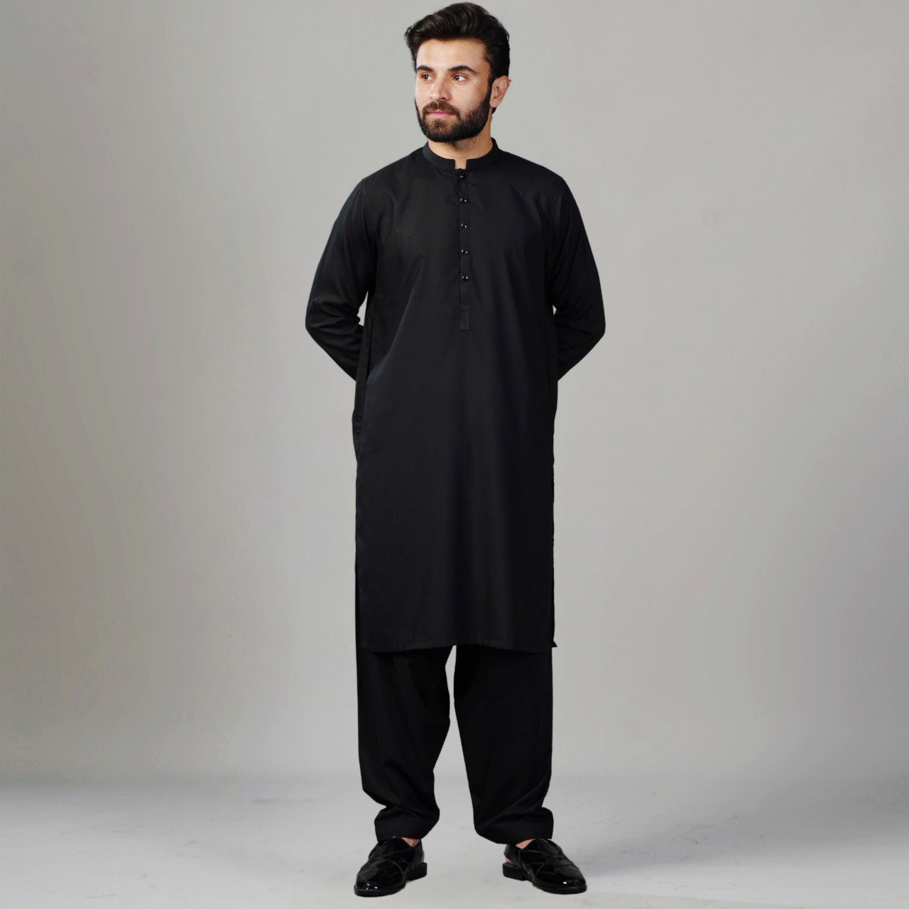 Plain Black Ban Shalwar Kameez