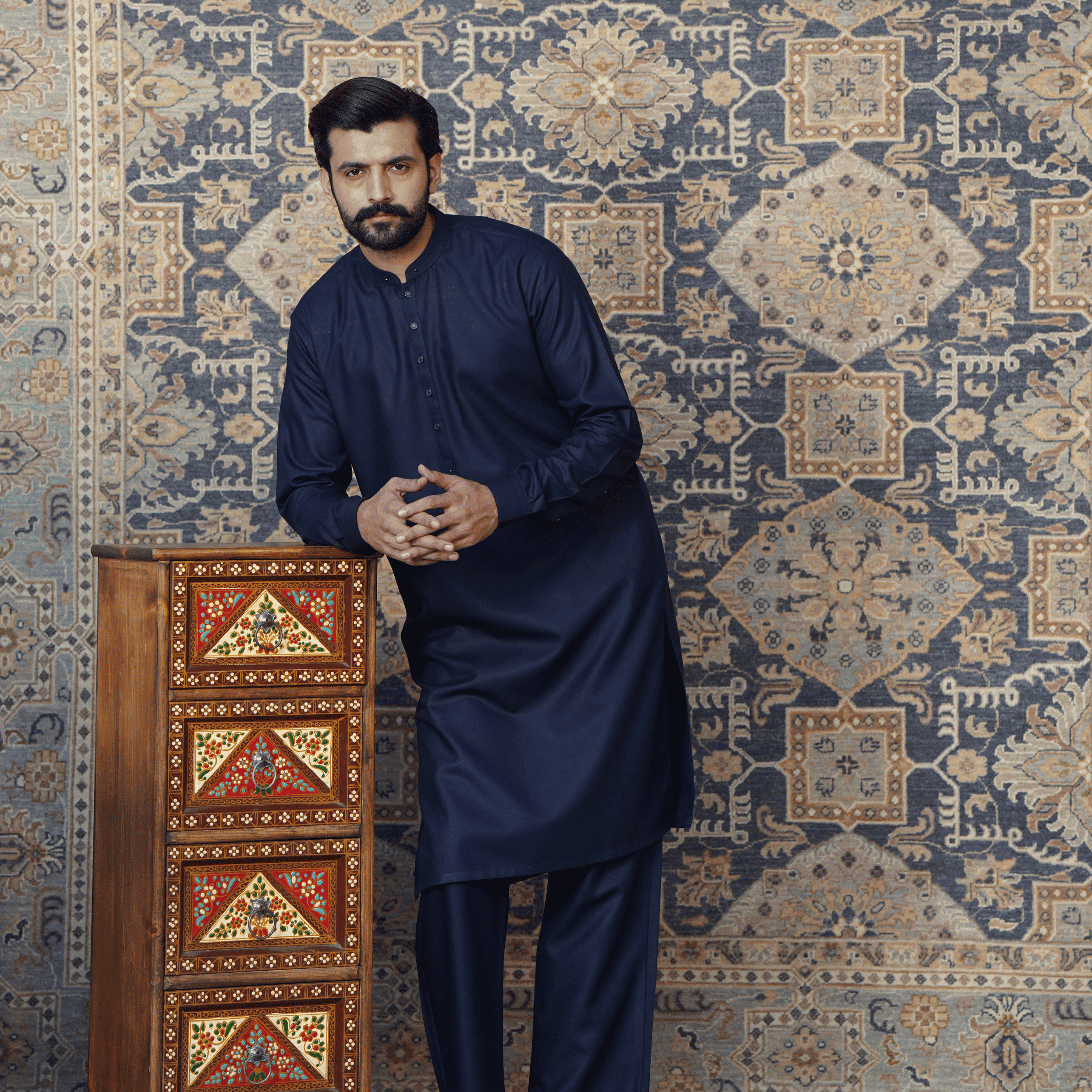 Navy Blue Shalwar Kameez