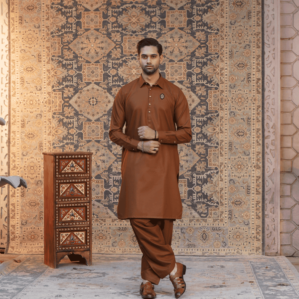 Brown Men Shalwar Kameez