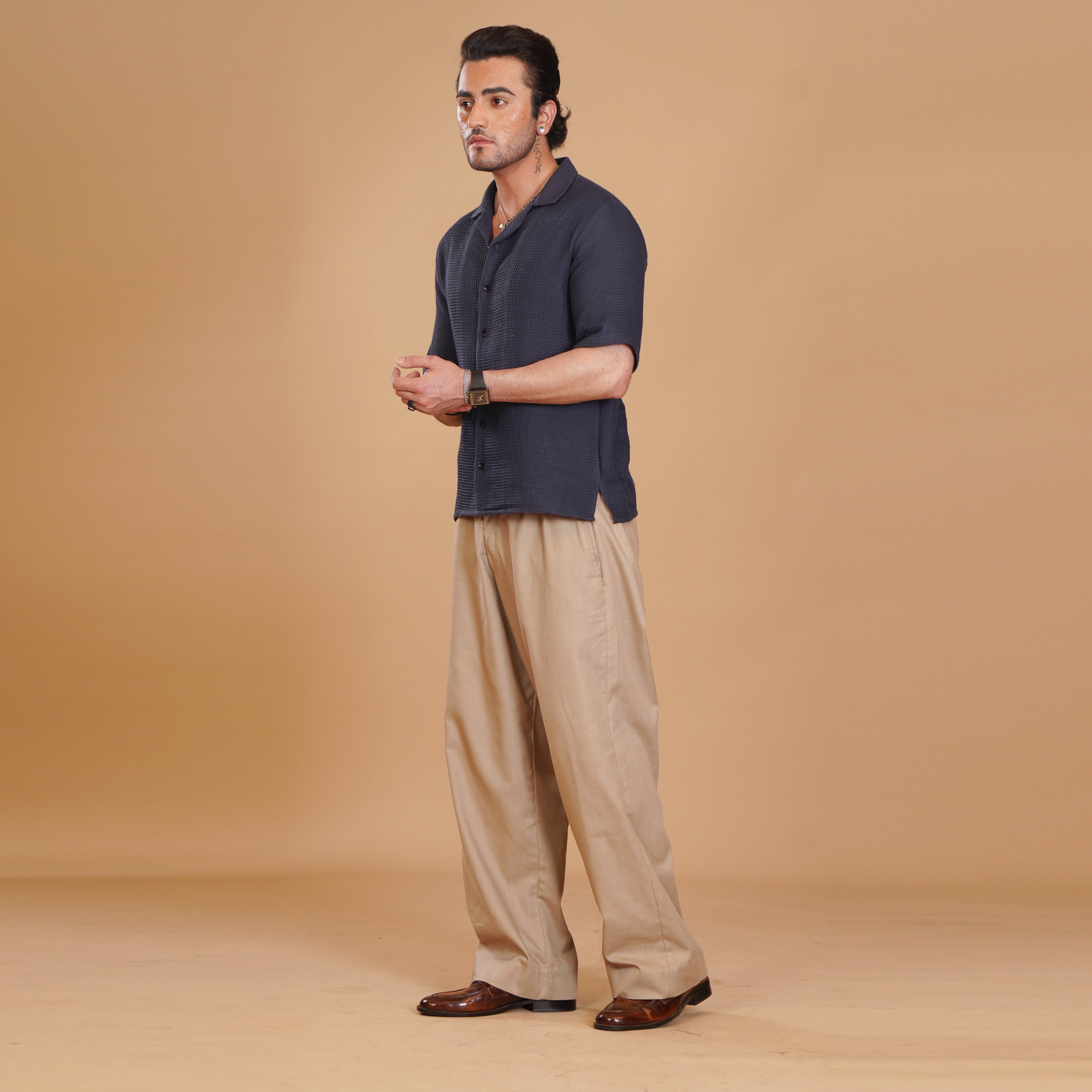 Blue Textured Finish Shirt