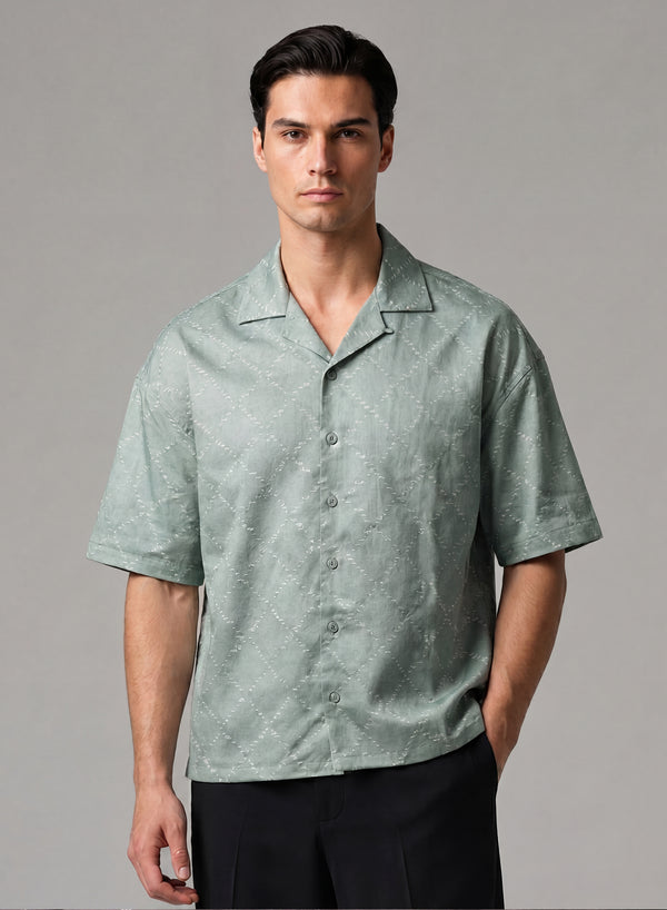 Men’s Cotton - Sea Green Shirt