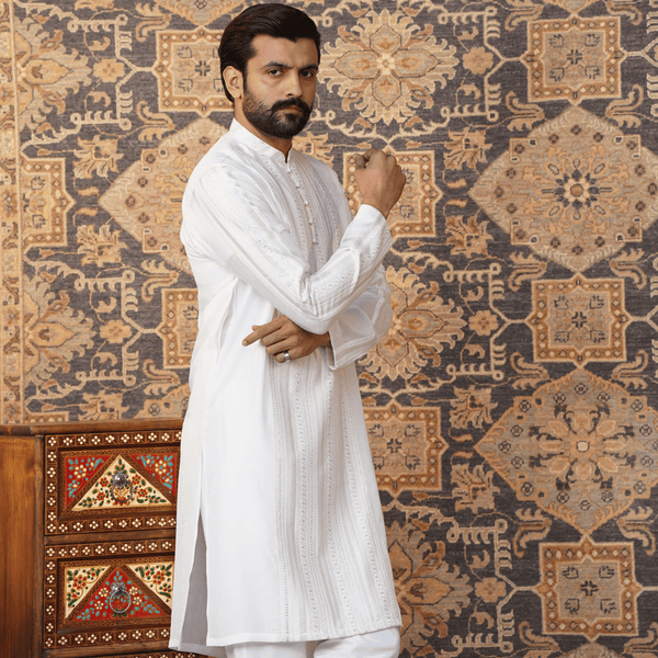 White Embroidered Kurta