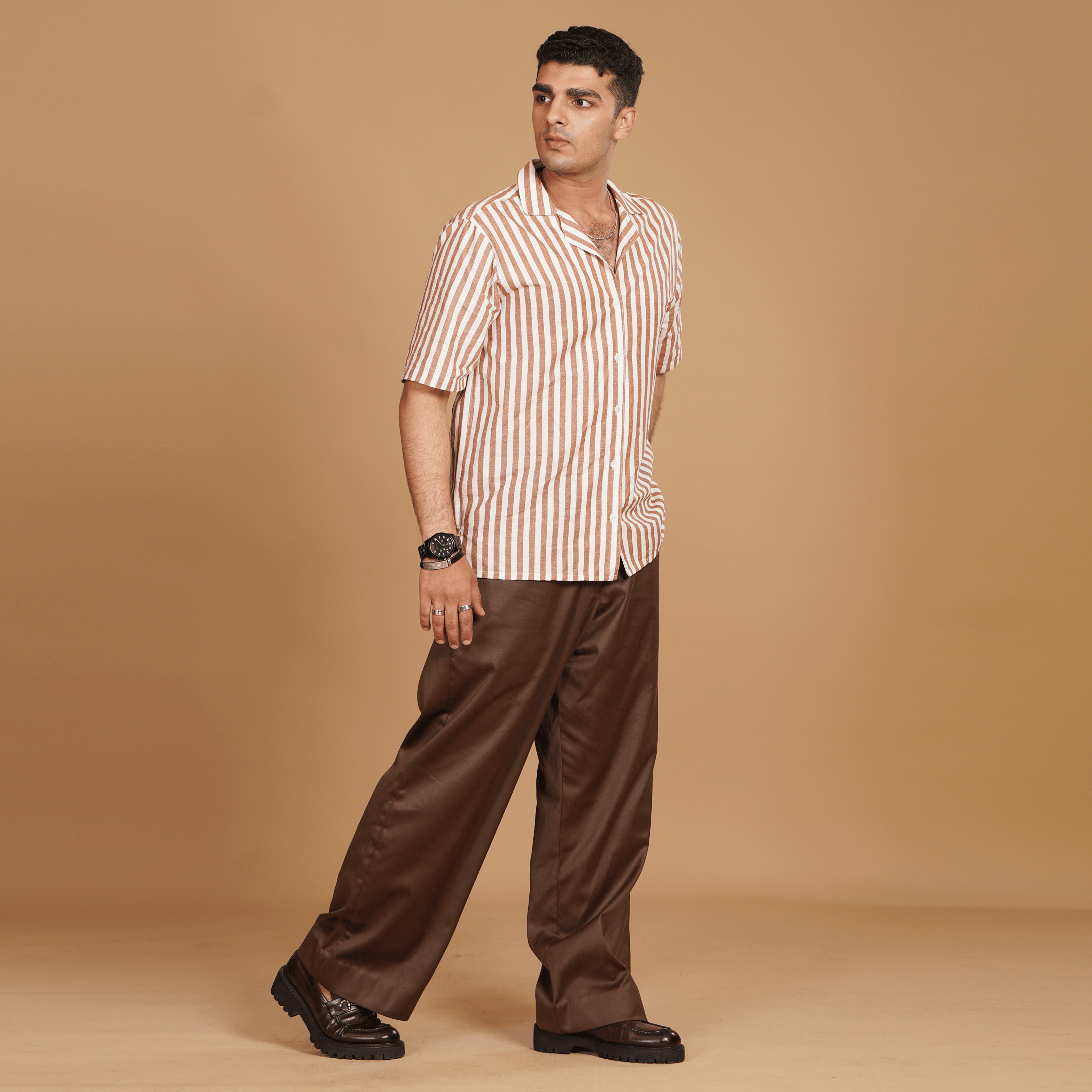 Brown Pleated Trouser