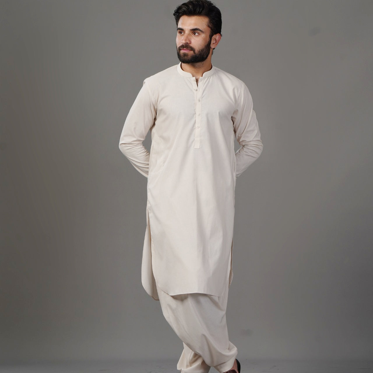 Men Off-white Shalwar Kameez