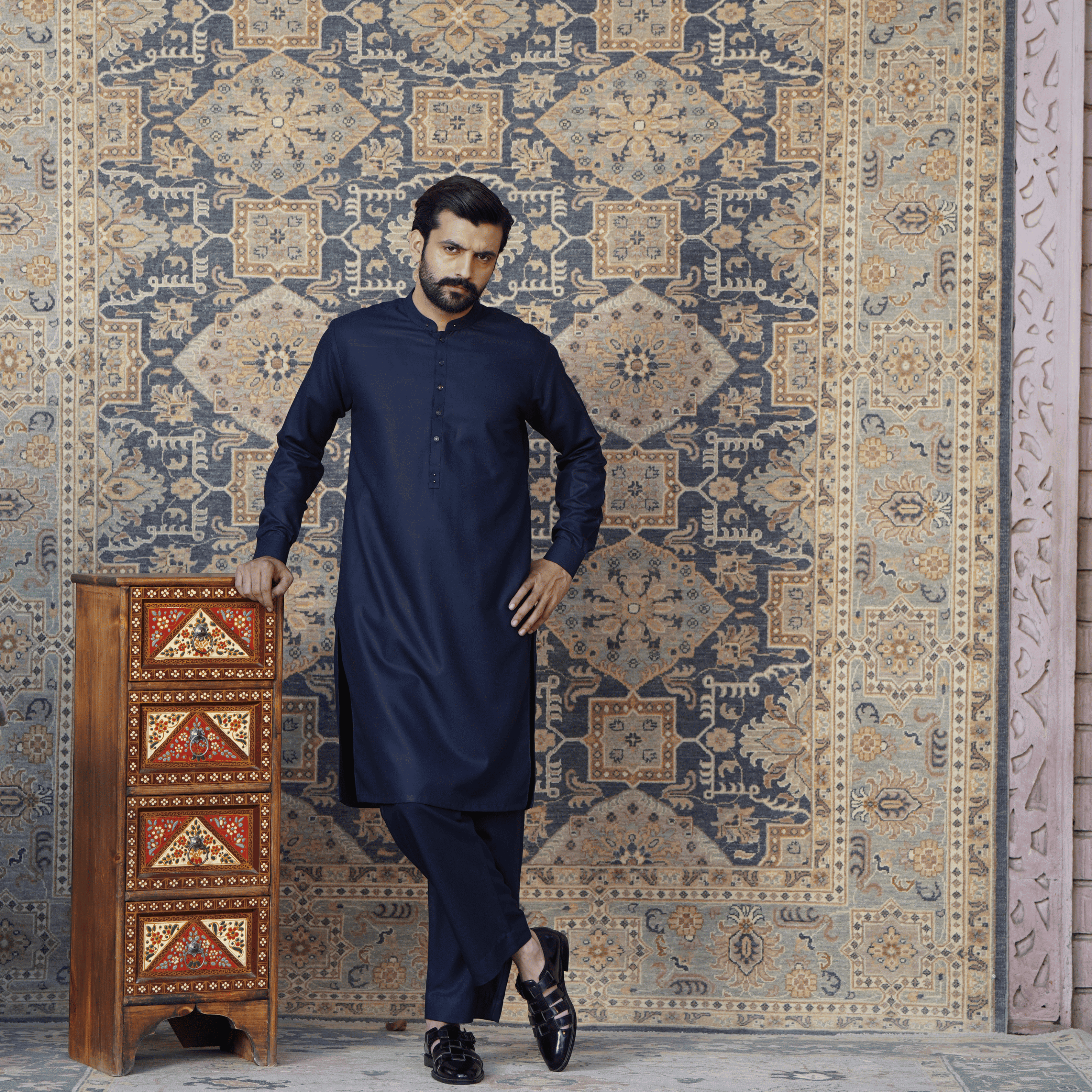 Navy Blue Shalwar Kameez
