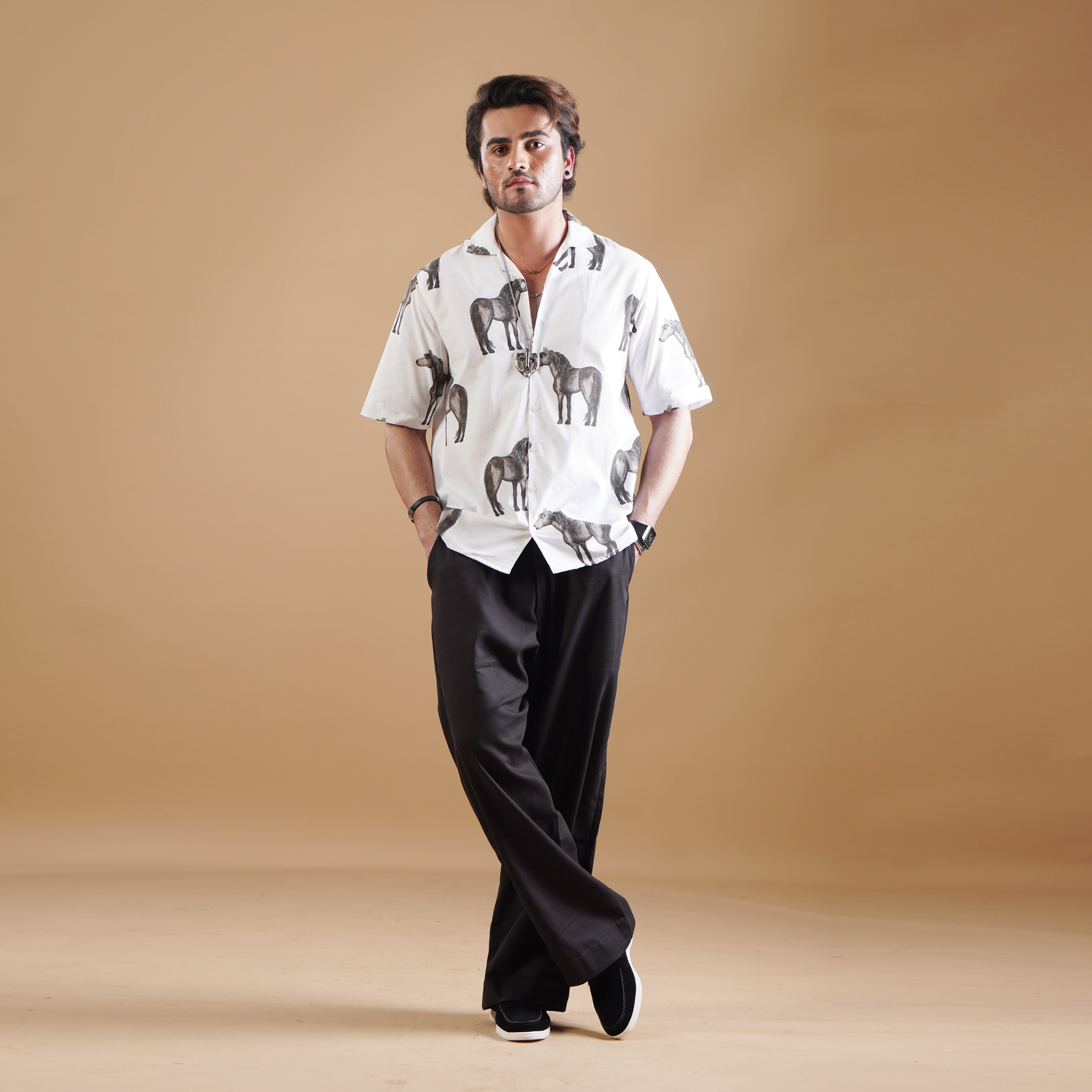 Men Horse Print Shirt
