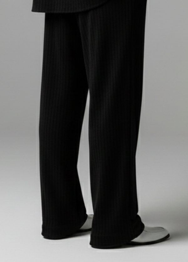 Black Corduroy Loose Fit Pants