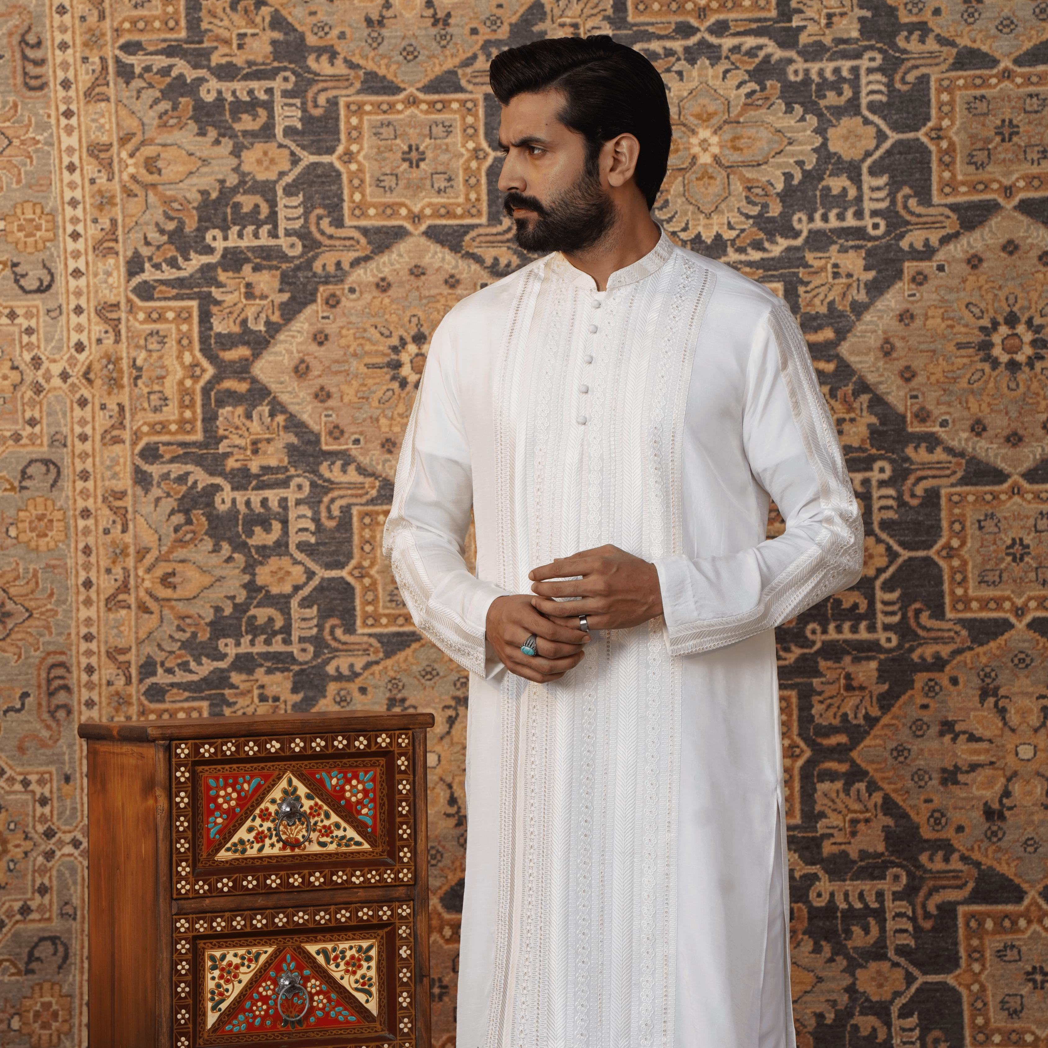 White Embroidered Kurta