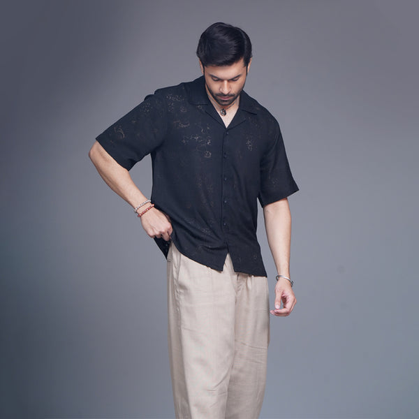 Black Resort Men Colar Shirt