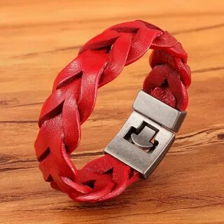 Leather bracelet golden-brown