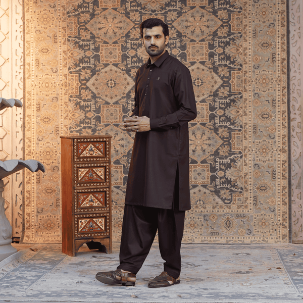 Dark Brown Shalwar Kameez