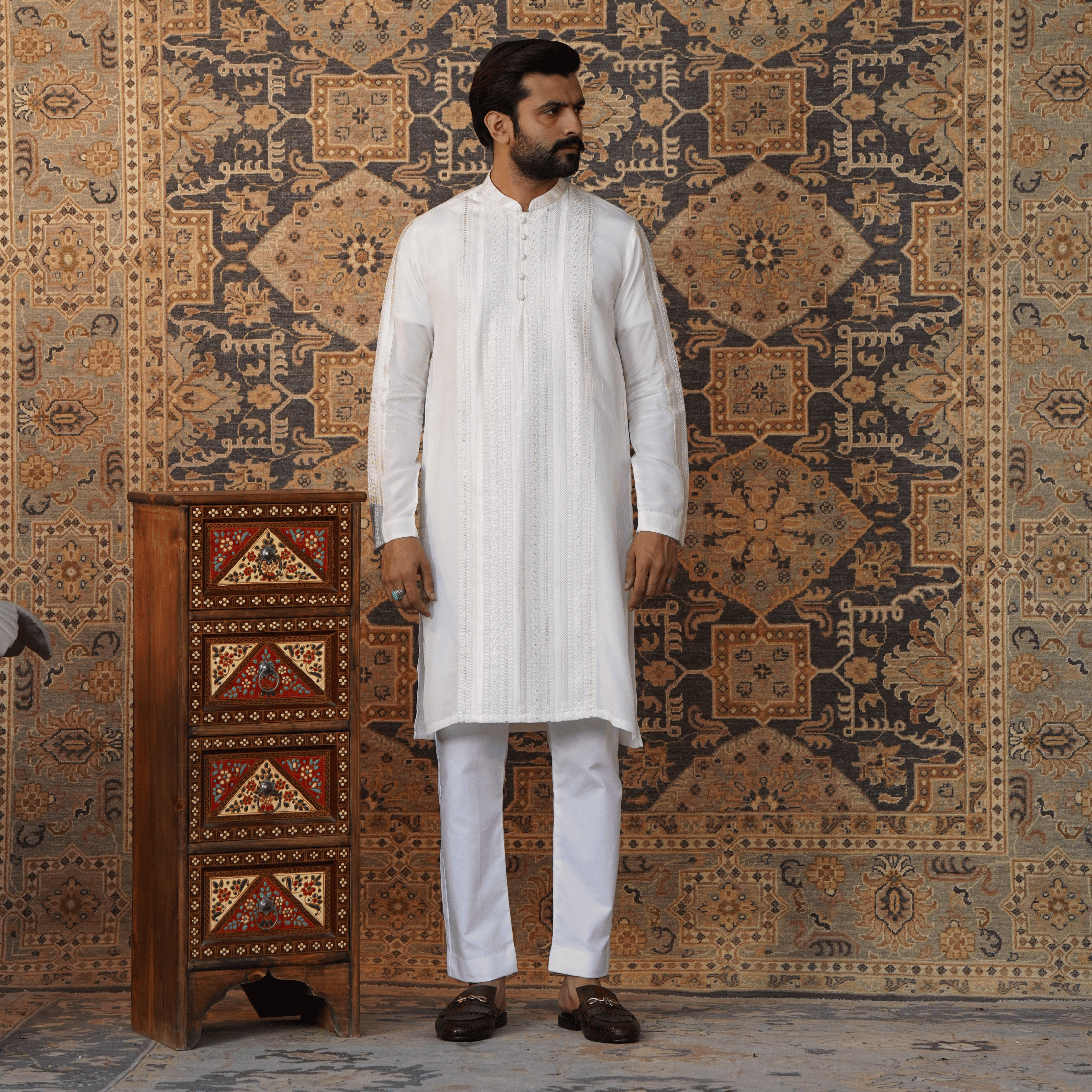 White Embroidered Kurta