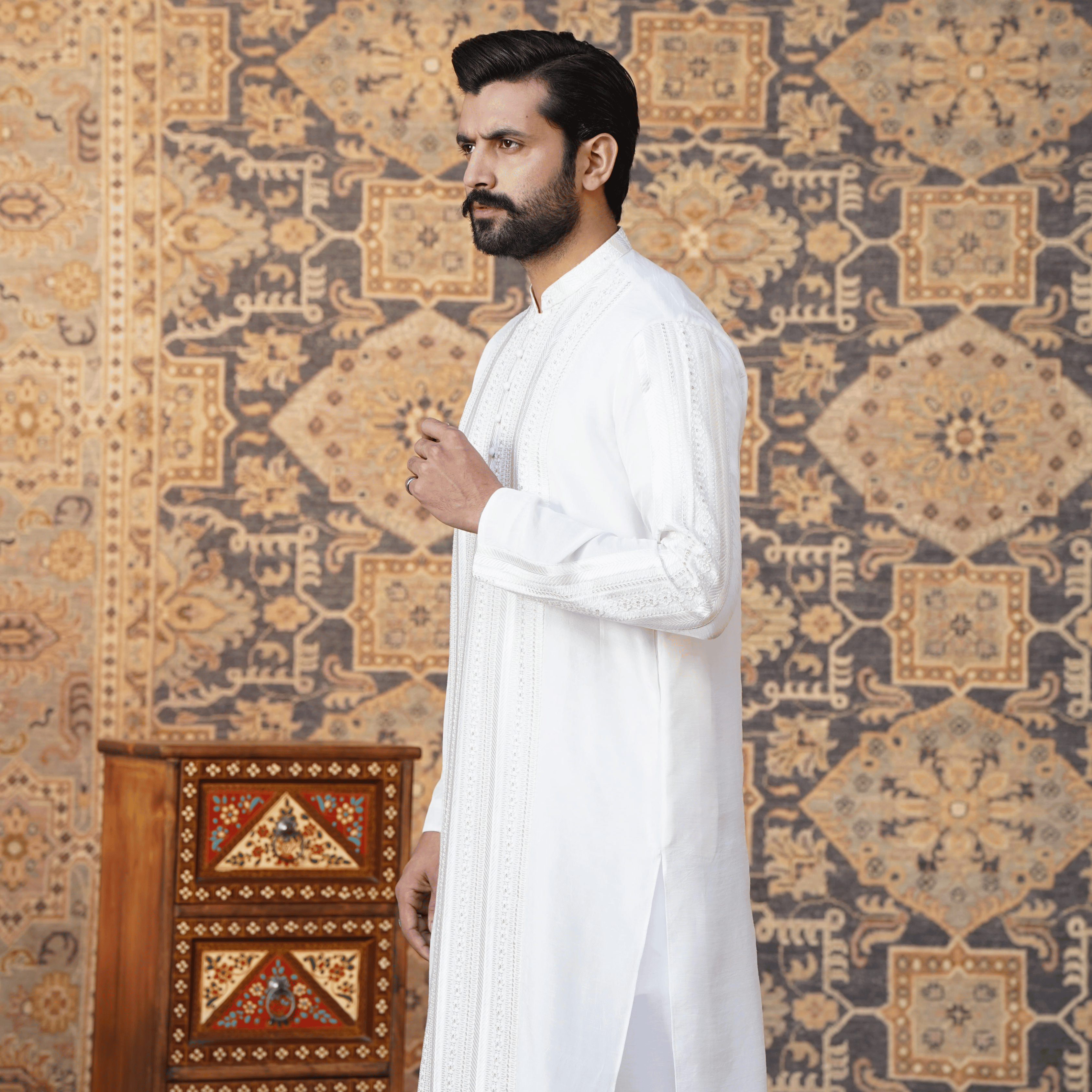 White Embroidered Kurta