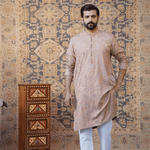 Embroidered Pink Kurta