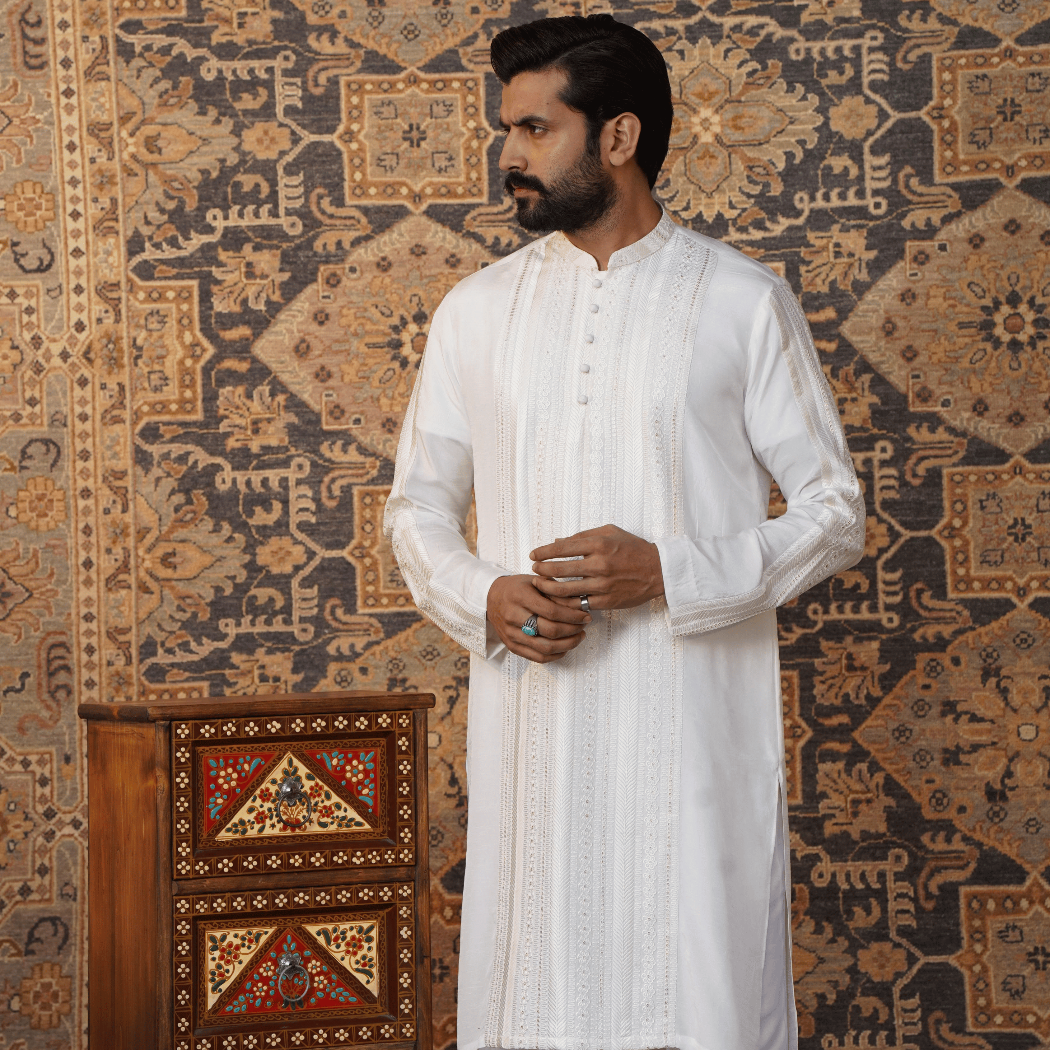 White Embroidered Kurta