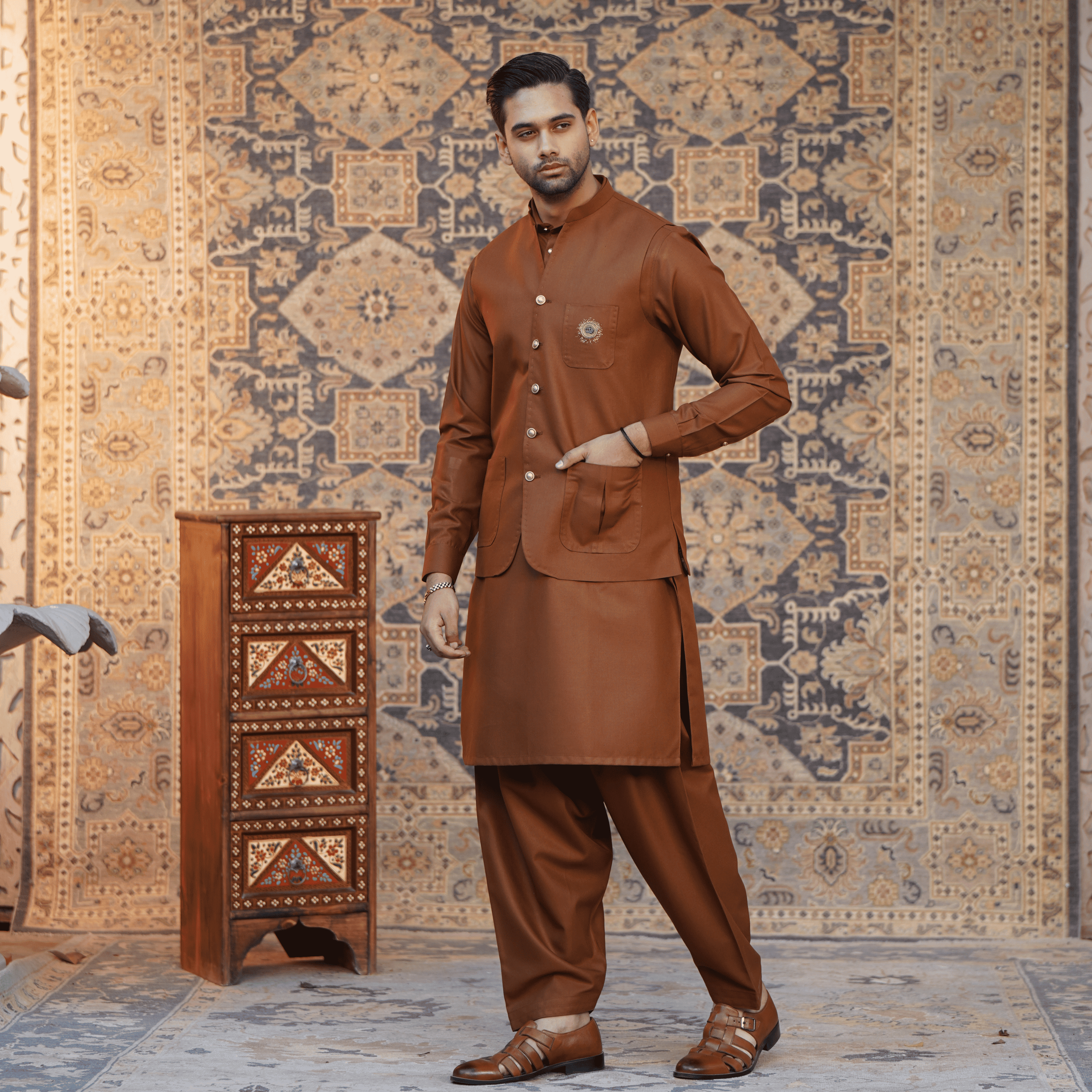 Brown Men Waistcoat