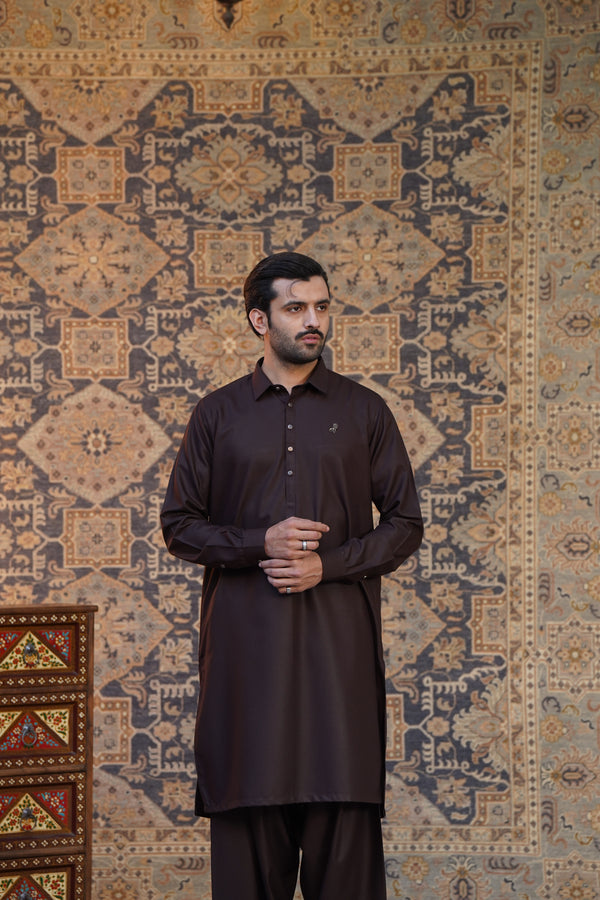 Dark Brown Shalwar Kameez