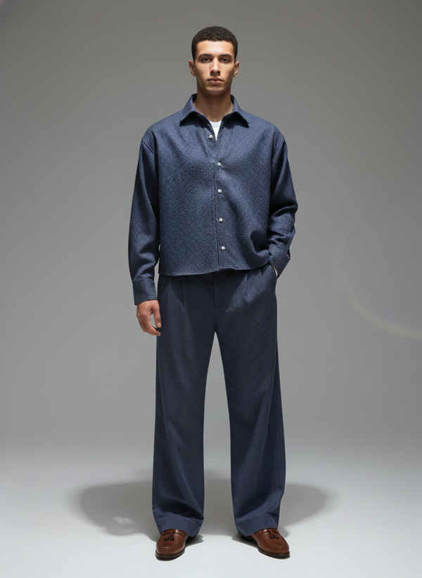 CO-ORD SET — MEN   TROPICAL SELF, BLUE