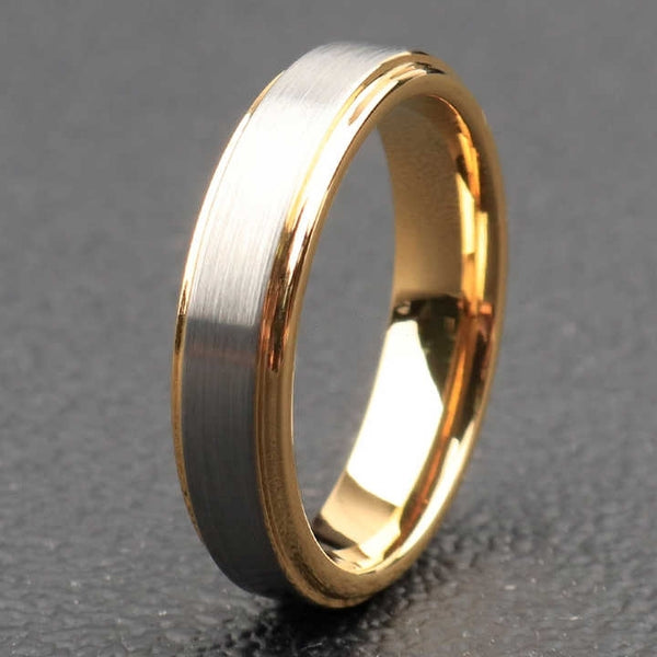 Gold Tungsten Rings for Men Women Fashion Engagement Wedding Bands