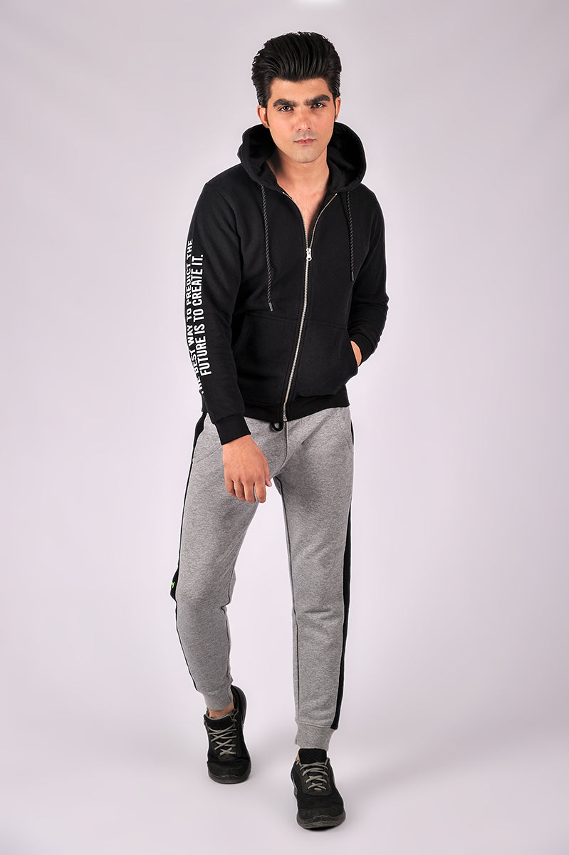Black Zipper Hoodie