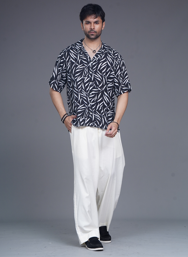 Men Black Printed Resort Shirt