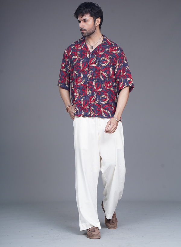 Men Red Printed Resort Shirt
